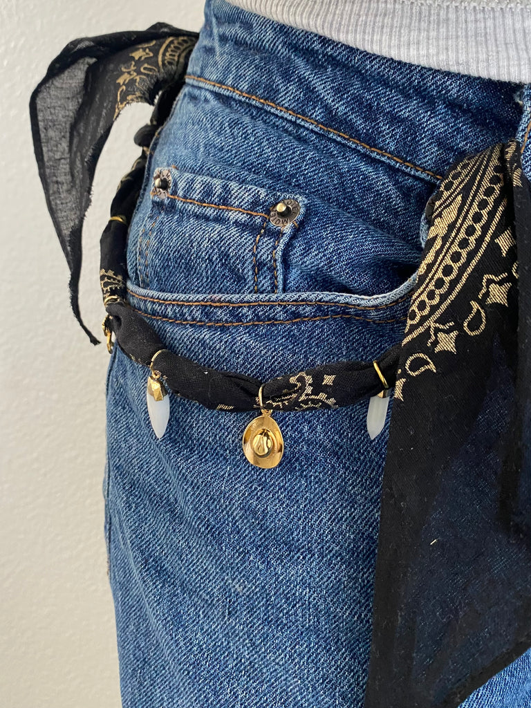 Black and Gold Bandana Necklace