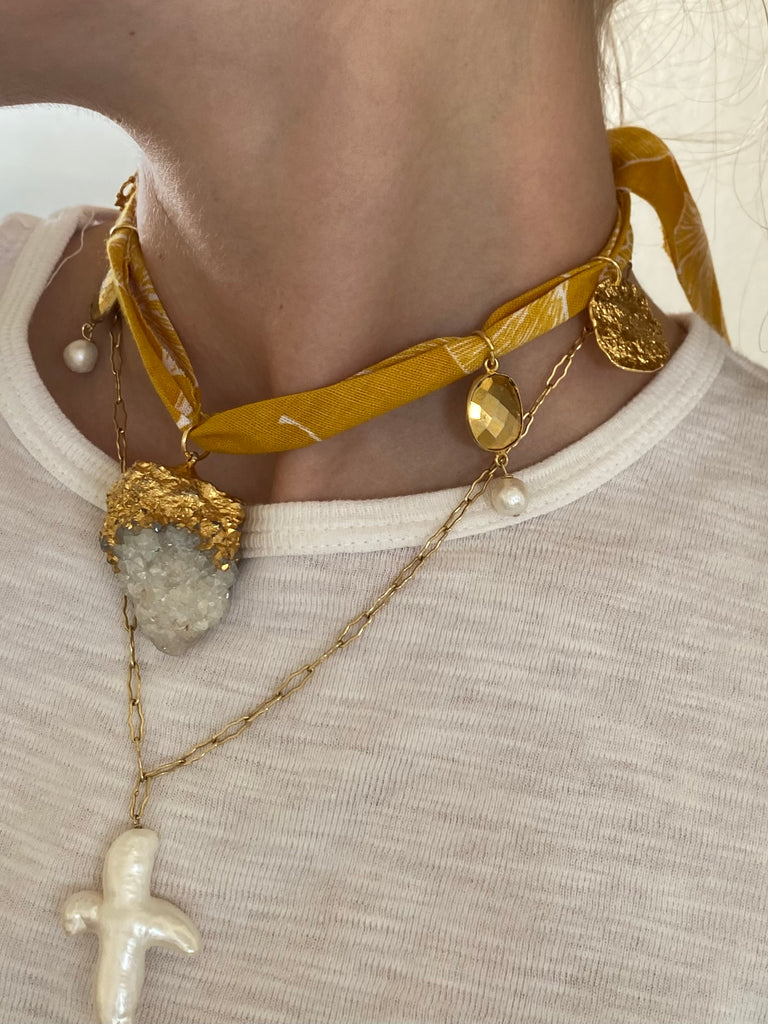 Mustard Bandana Necklace