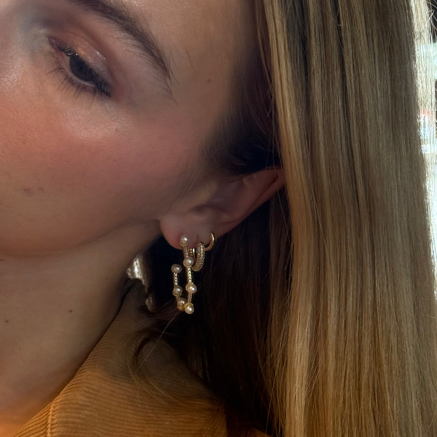 Pendientes de aro Monica Pearl