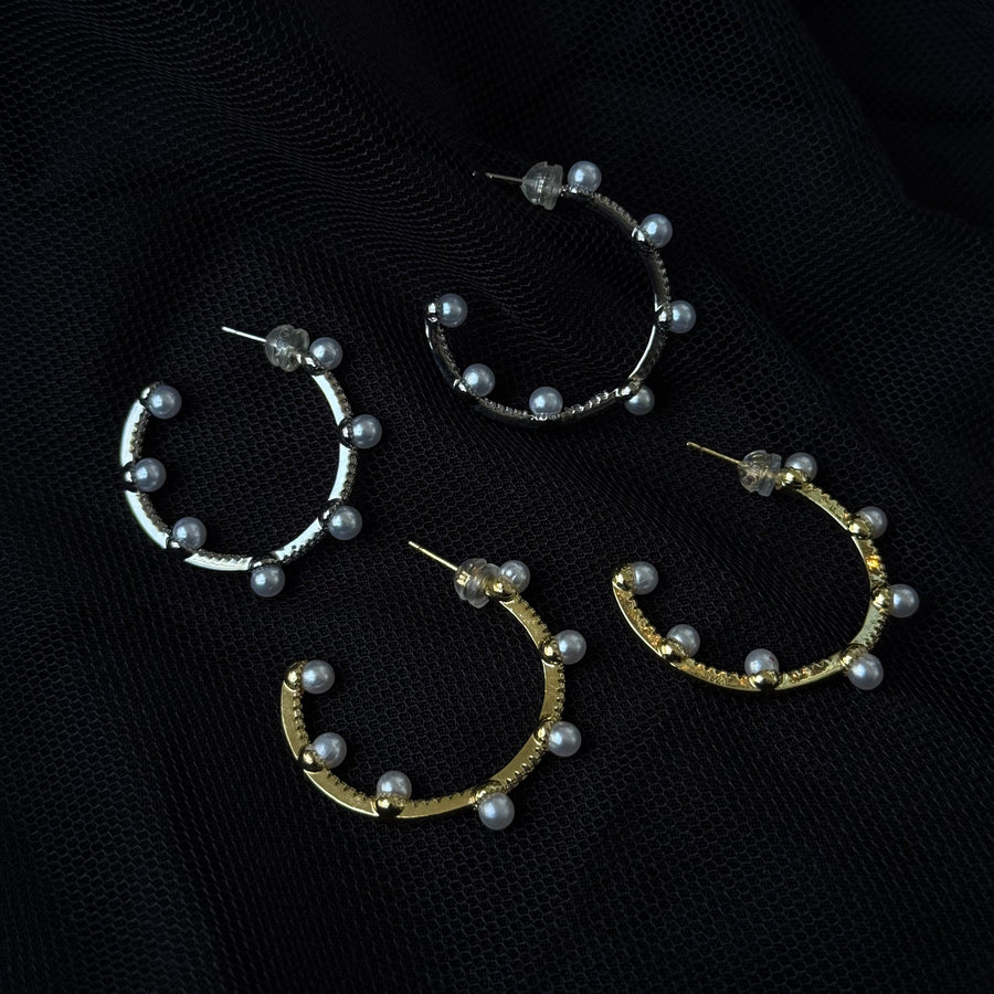 Pendientes de aro Monica Pearl