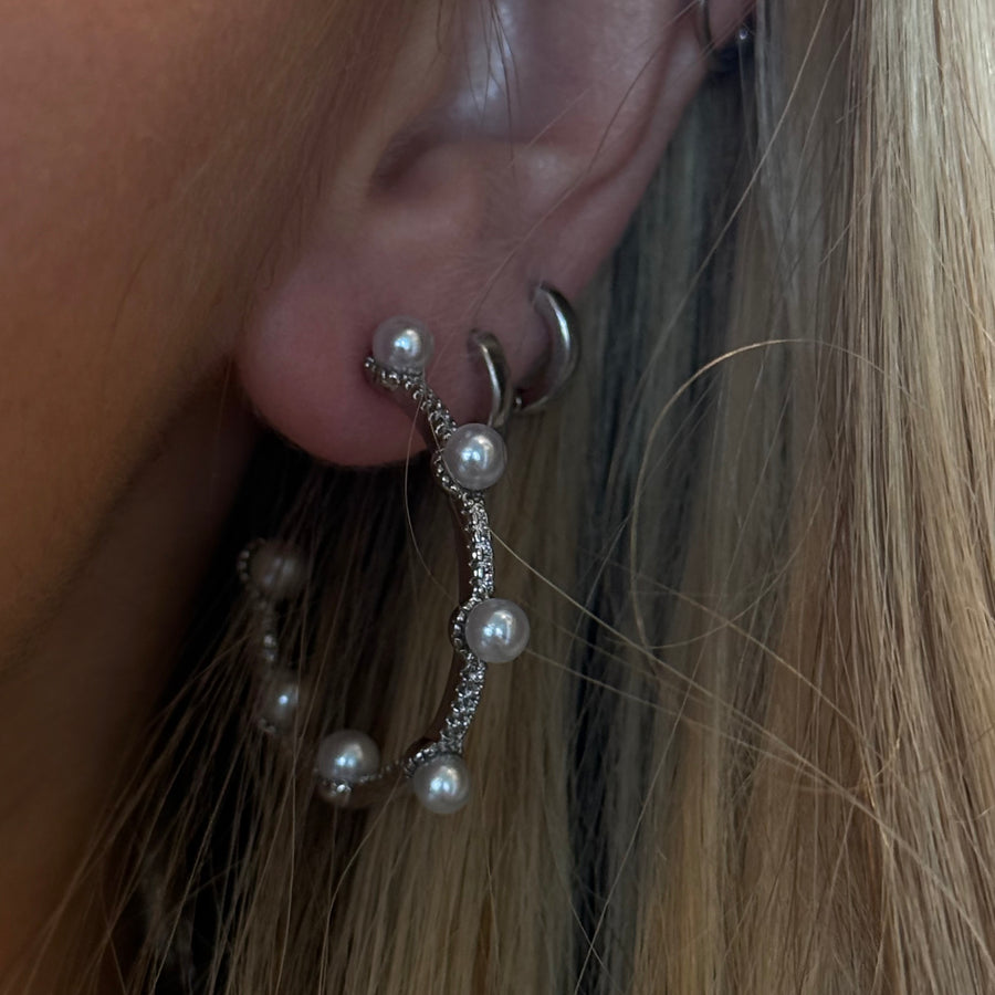 Pendientes de aro Monica Pearl
