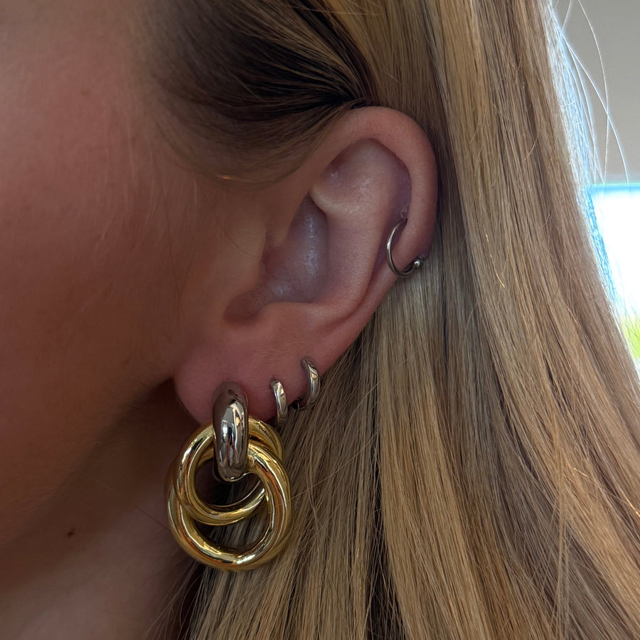 Pendientes Jennifer de metales mixtos