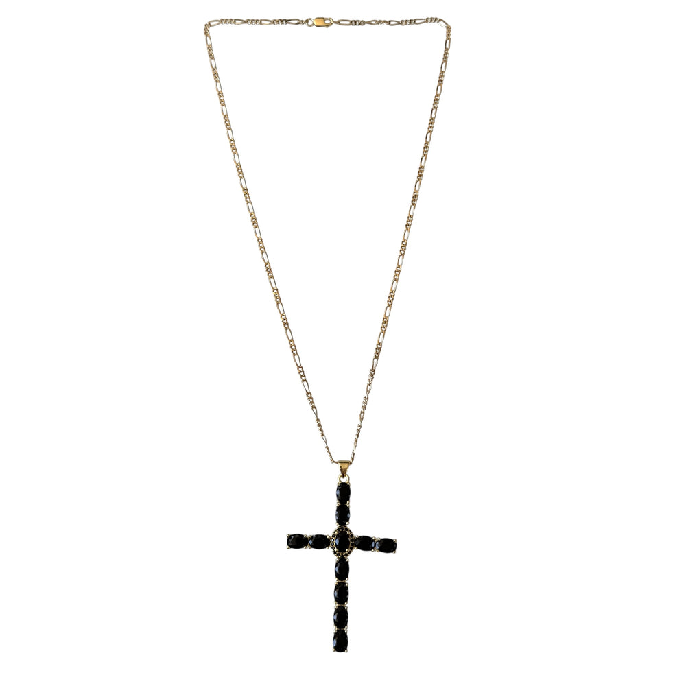 Collier Croix Zircon Noir Ignatius