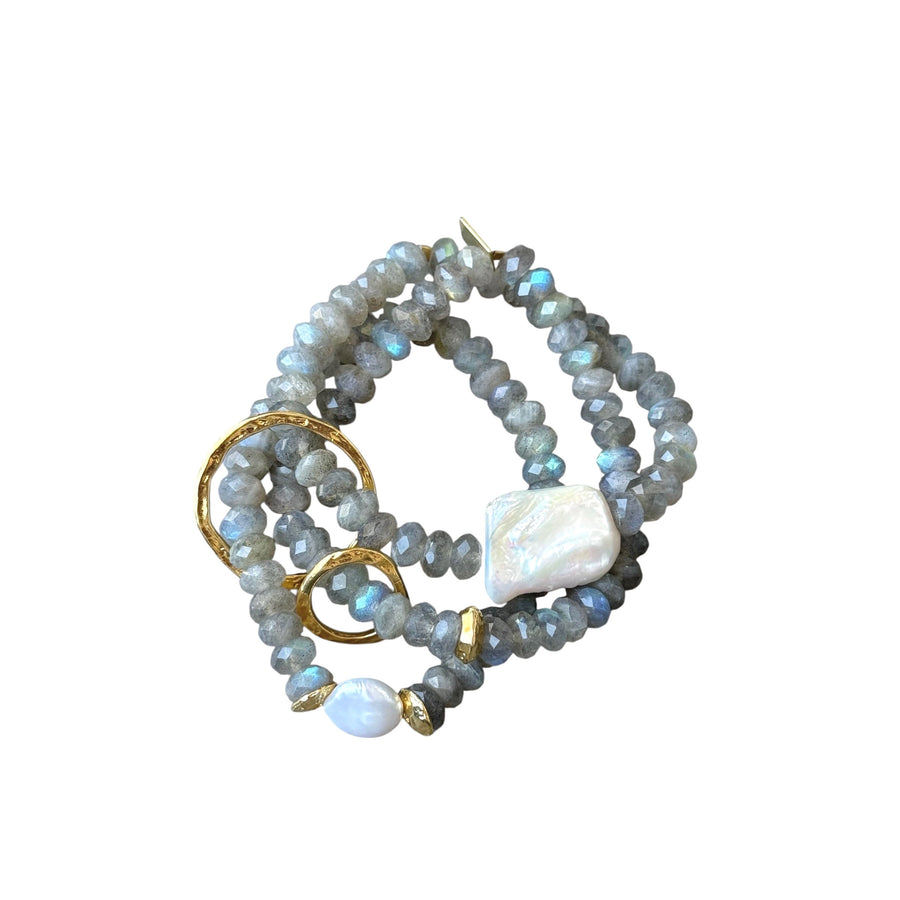 Labradite Triple Threat Bracelet
