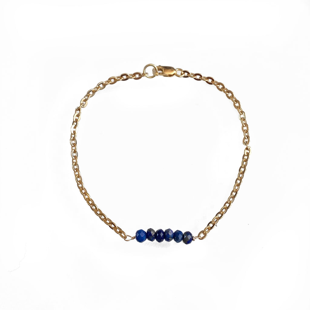 Lapis Gold Chain Bracelet