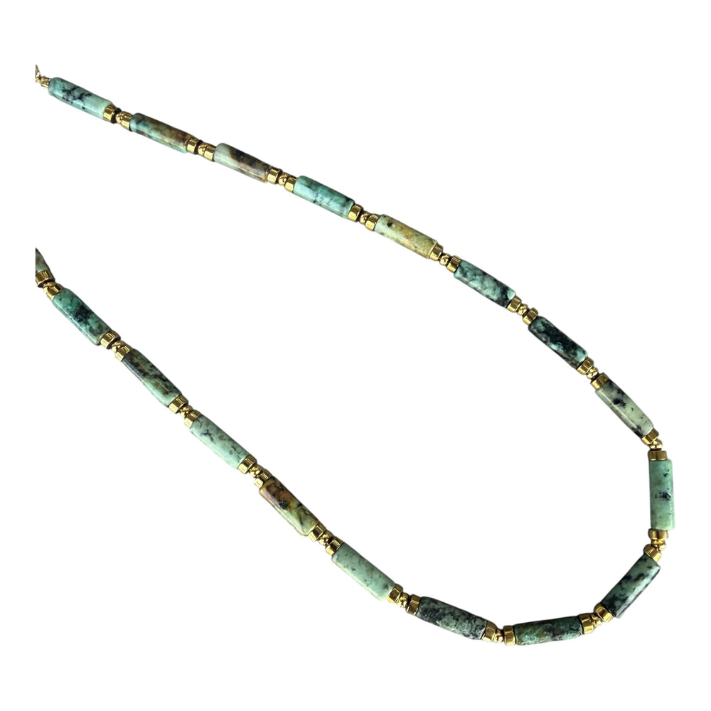 Lucia Peridot and Gold Beaded Necklace