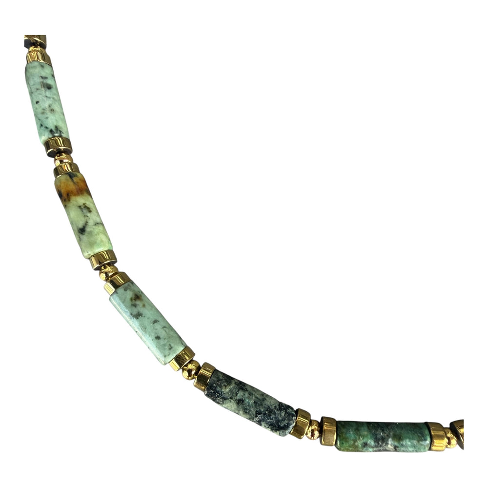 Lucia Peridot and Gold Beaded Necklace