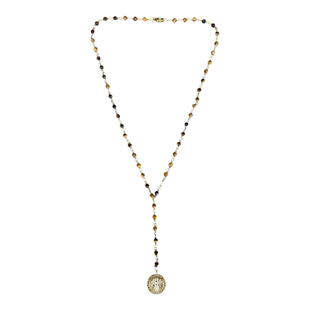 Lucy Tiger Eye Lariat Necklace