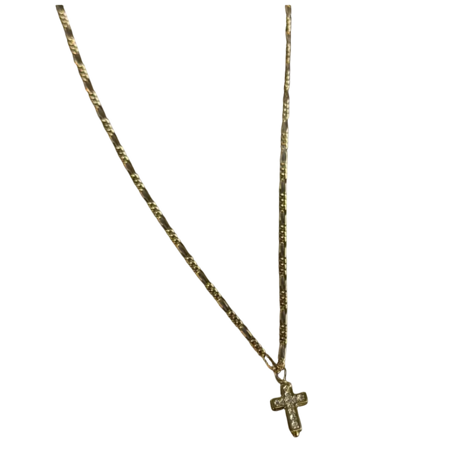 Collar con colgante de cruz de circonitas cúbicas mini Dorothy