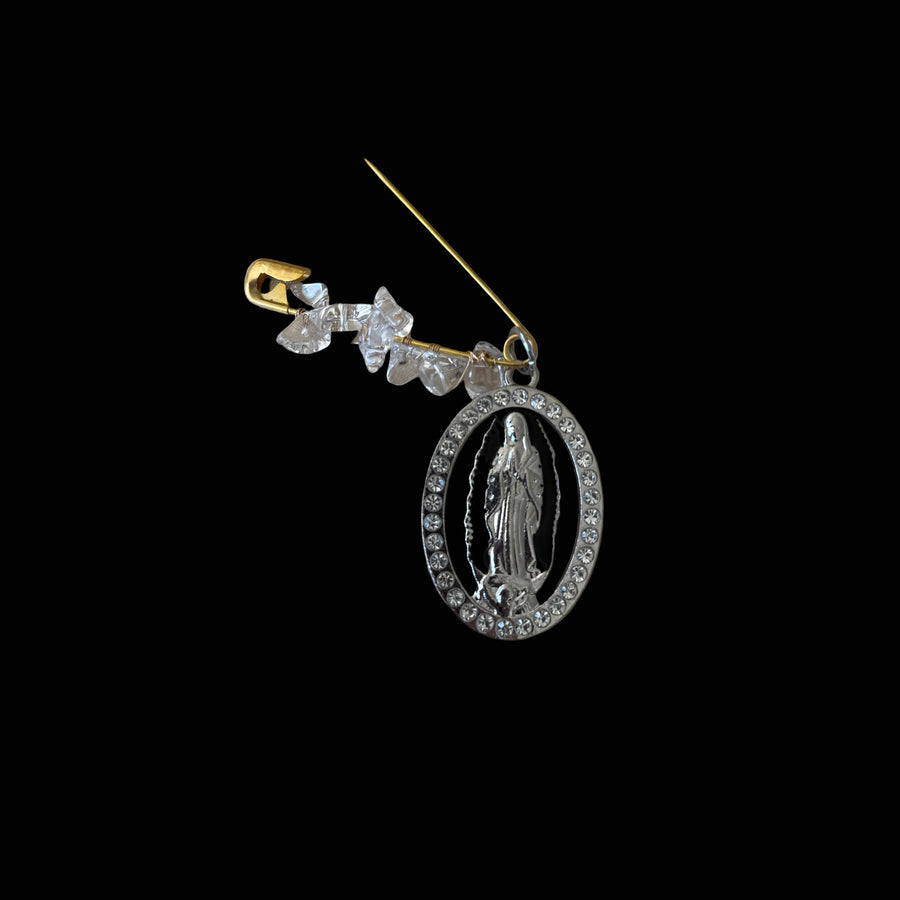 Pin de Guadalupe Azul de Metal Mixto