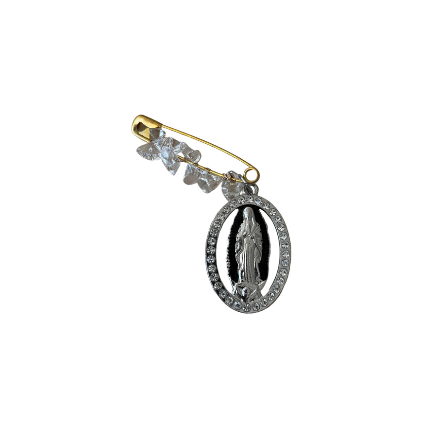 Pin de Guadalupe Azul de Metal Mixto