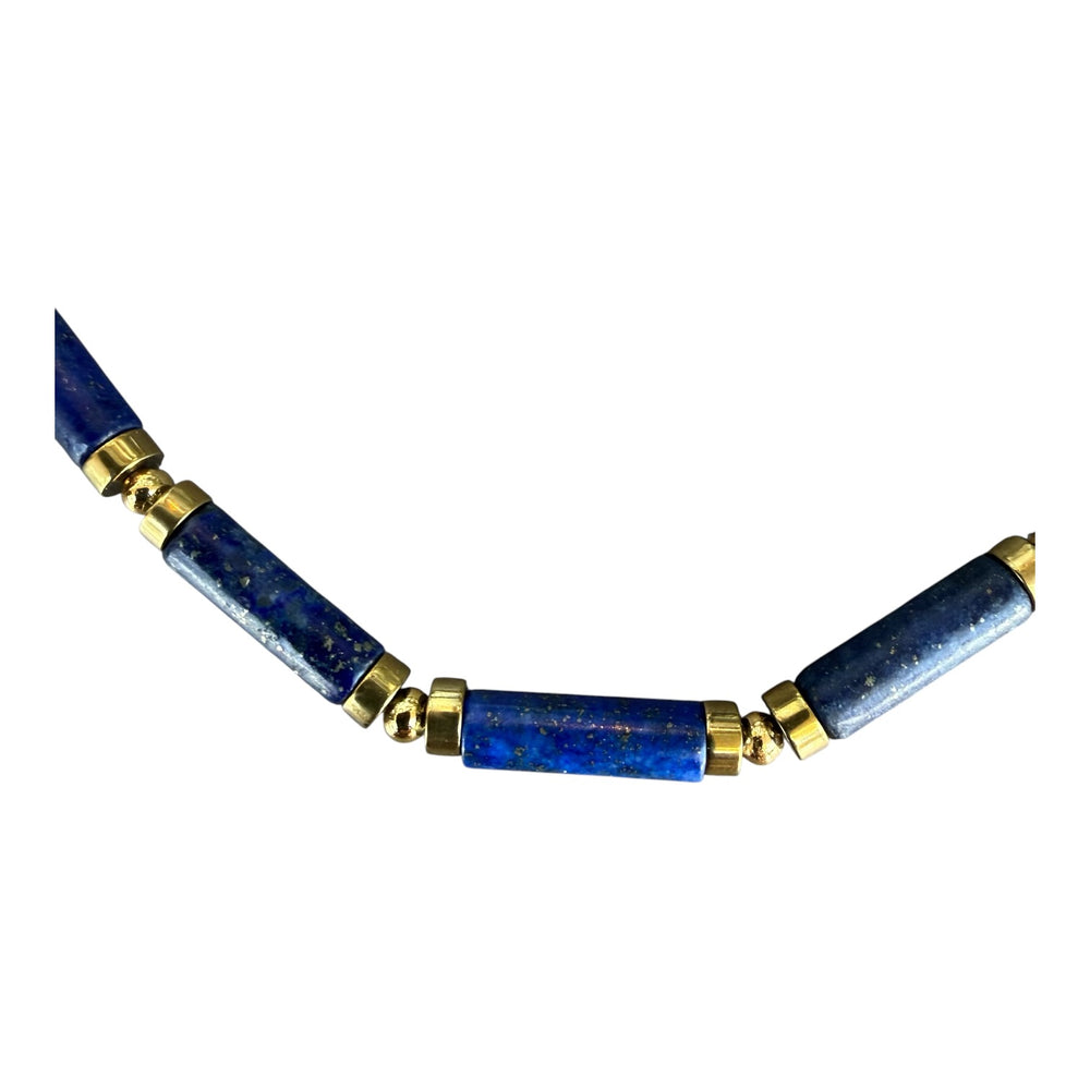 Nicholas Blue Lapis and Gold Bead Necklace