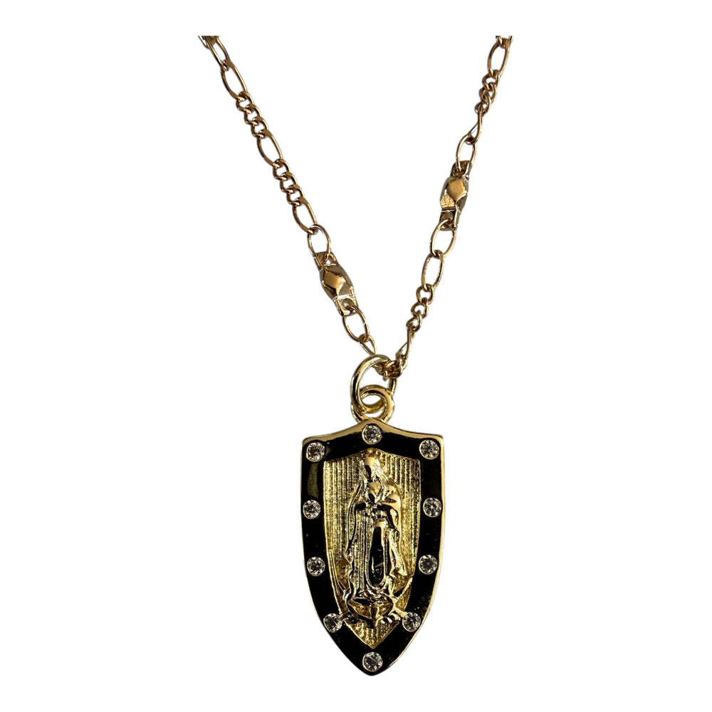 Our Lady Shield Pendant Necklace