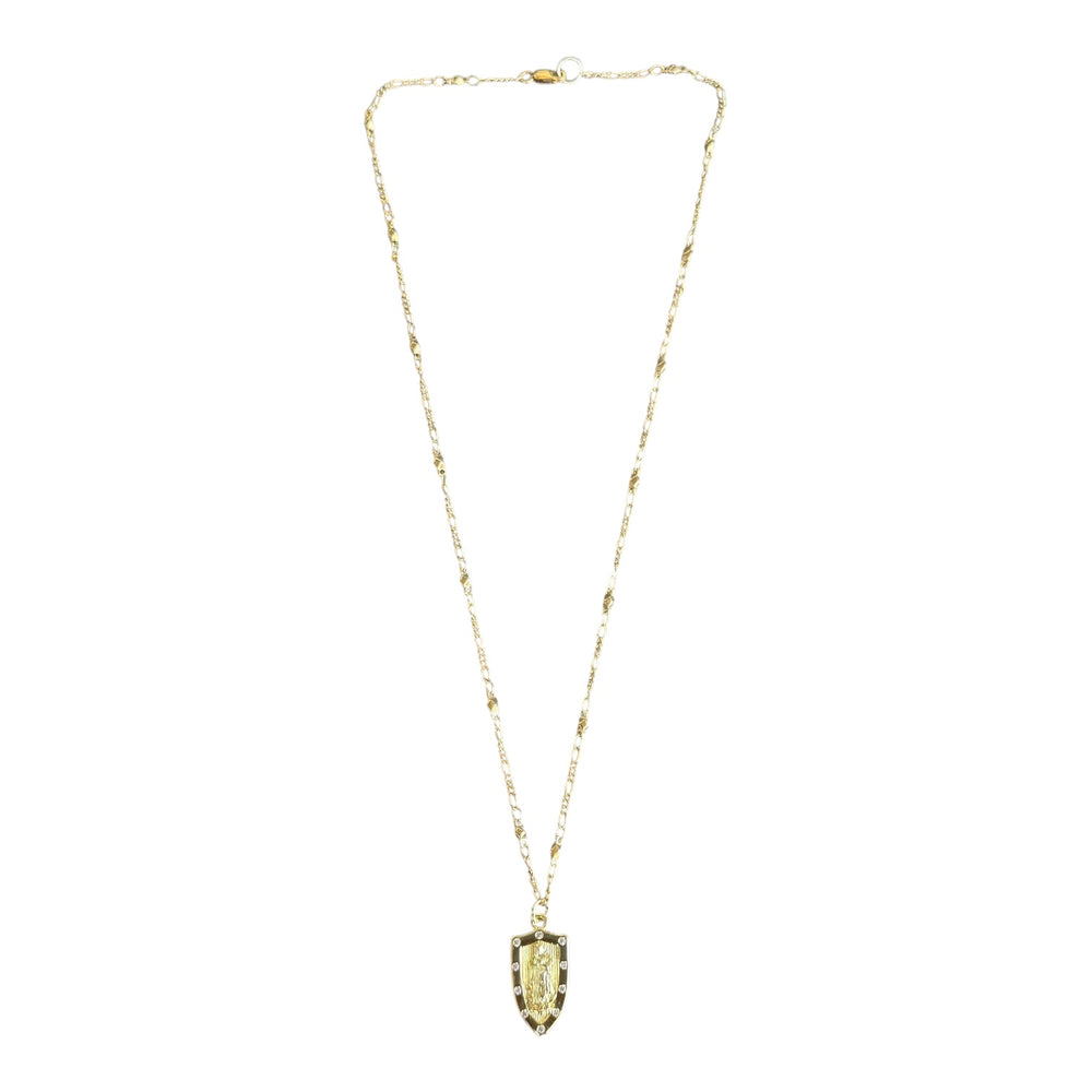 Our Lady Shield Pendant Necklace