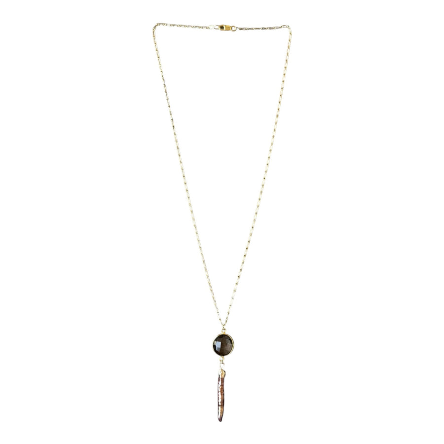 Padre Pearl and Smokey Quartz Necklace