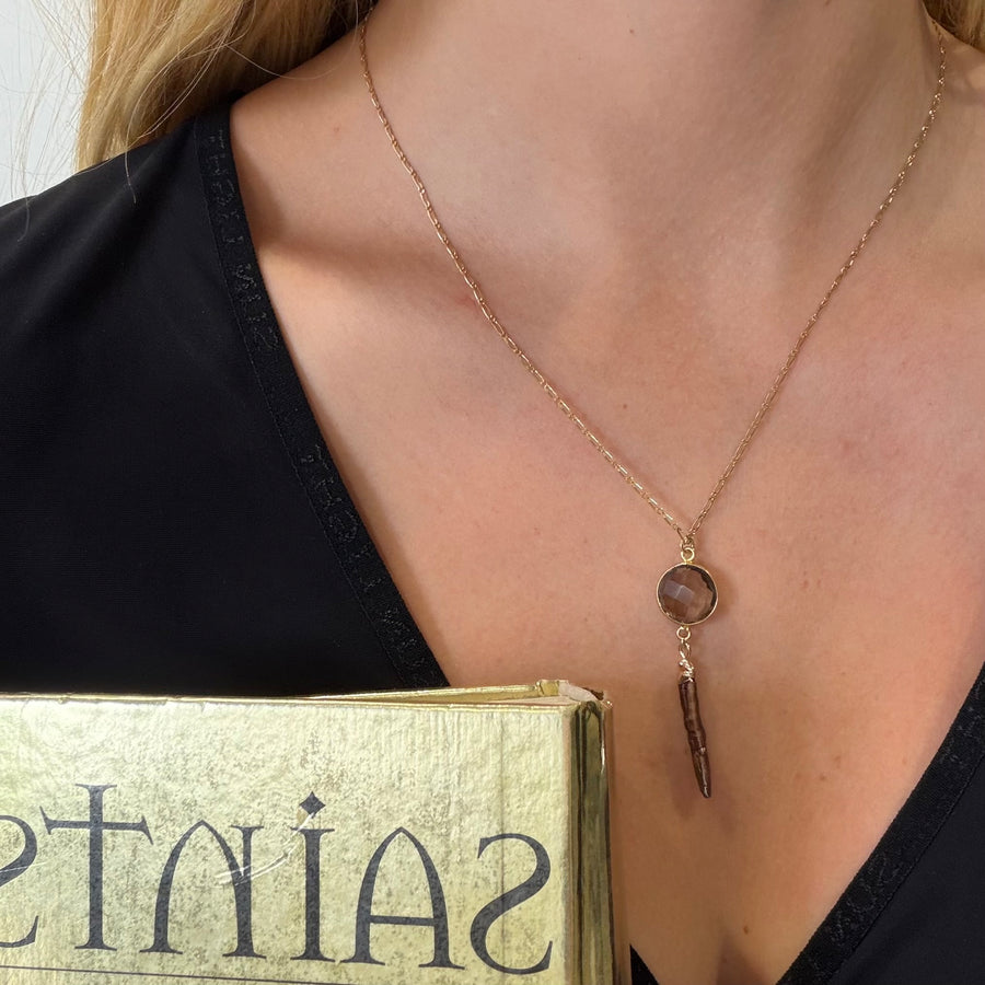 Padre Pearl and Smokey Quartz Necklace