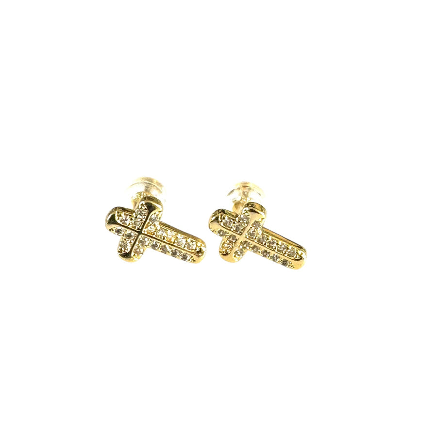 Paschal Gold Cross Studs