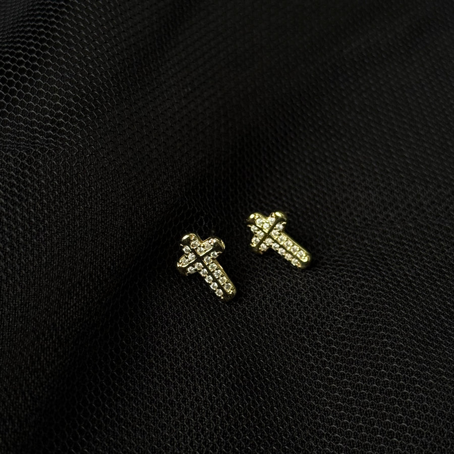 Paschal Gold Cross Studs