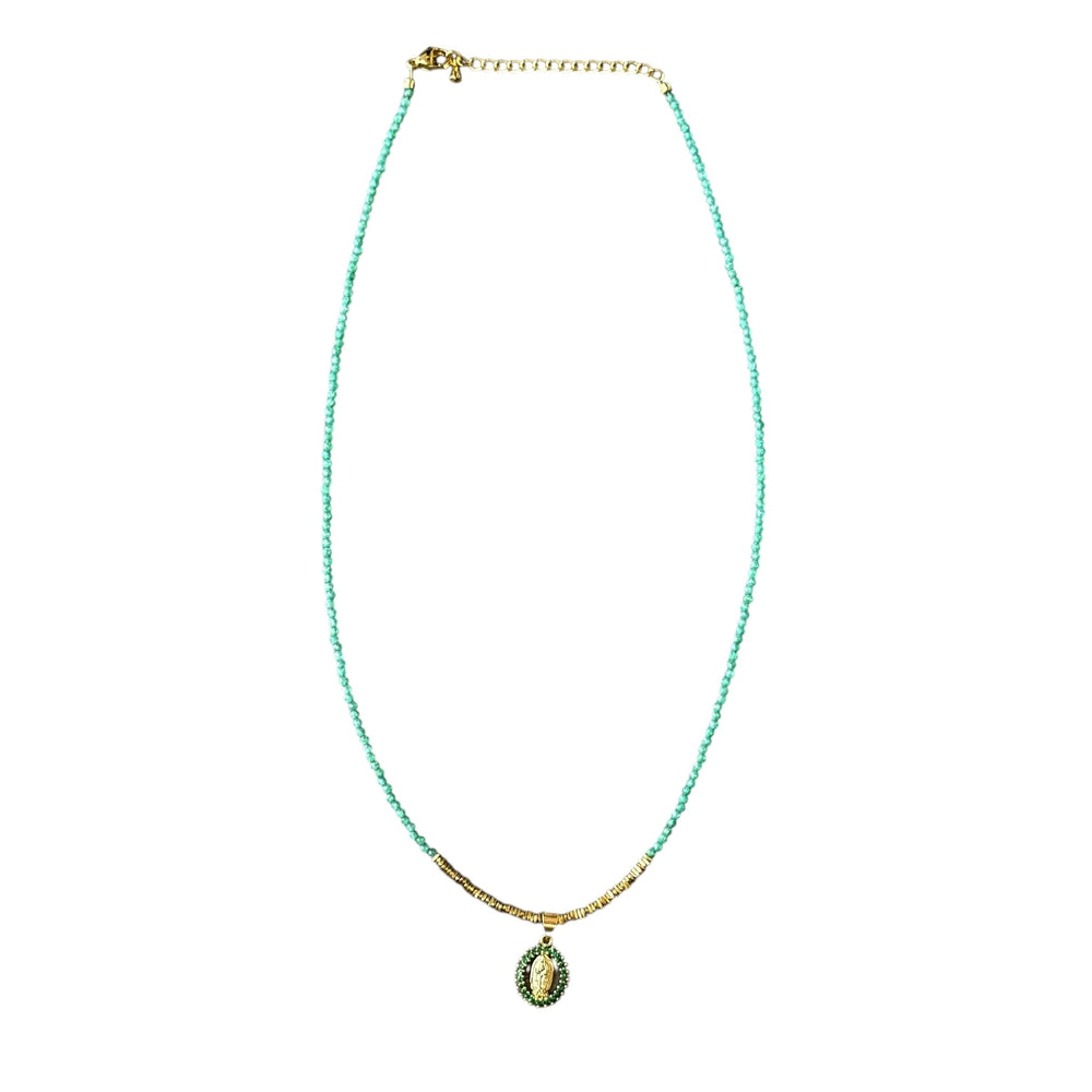 Collier Guadalupe Peter Peridot et perles dorées