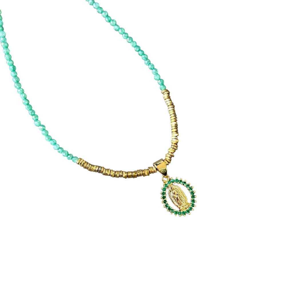 Collier Guadalupe Peter Peridot et perles dorées