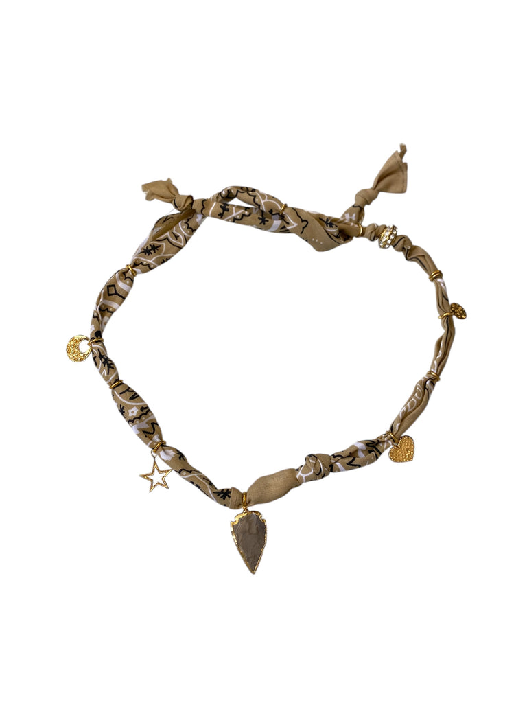 Beige Bandana Necklace