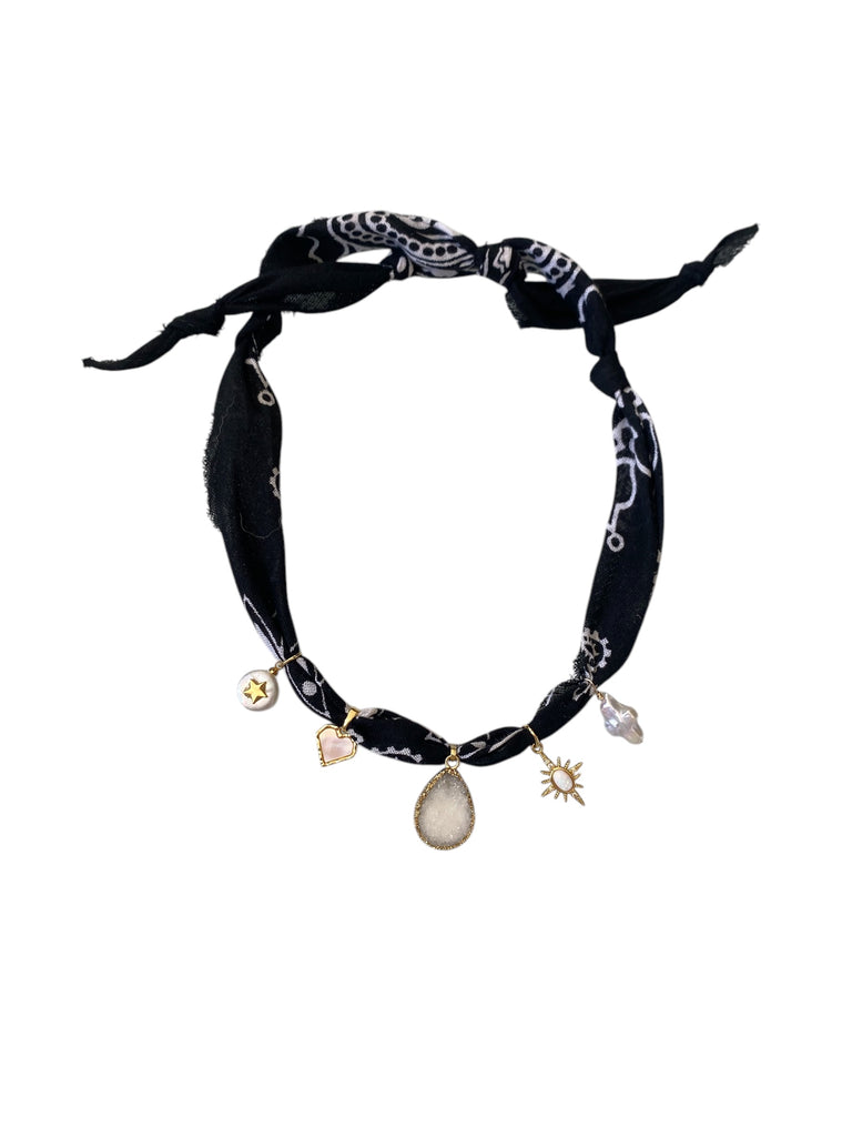 Black and White Bandana Necklace 2.0