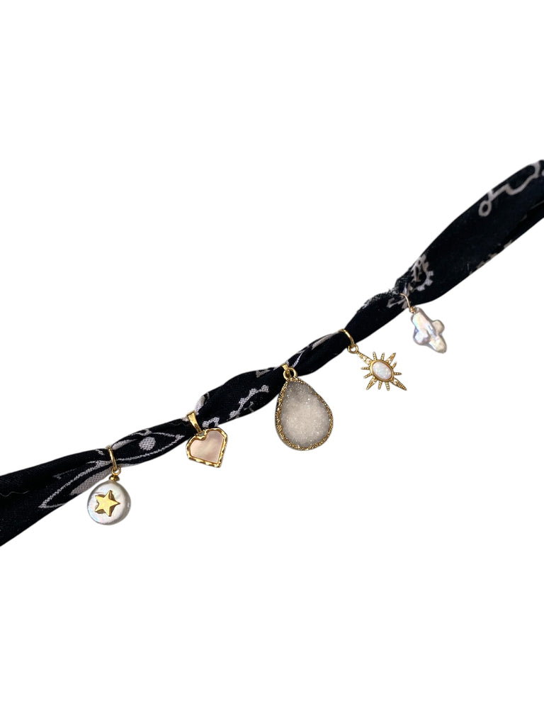 Black and White Bandana Necklace 2.0