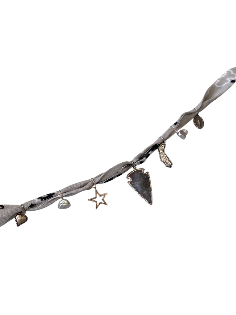 Grey Bandana Necklace
