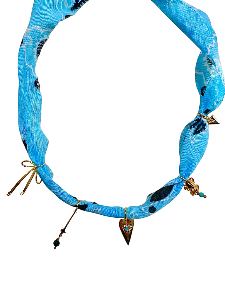 Light Blue Bandana Necklace