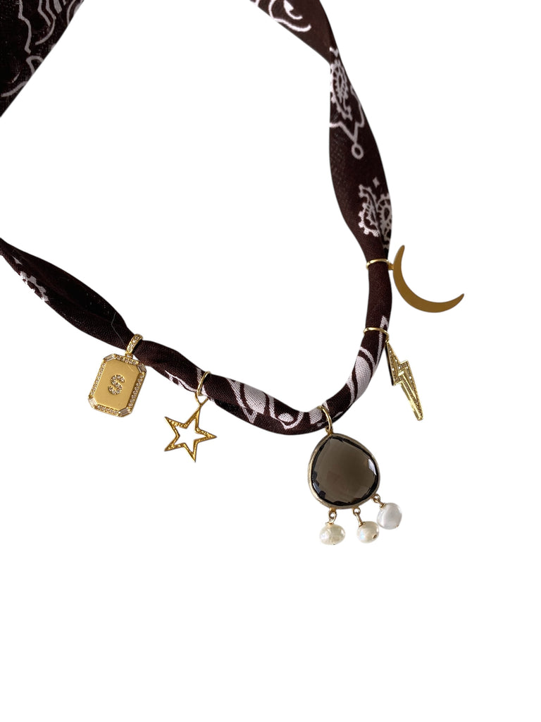 Smokey Quartz Bandana Necklace