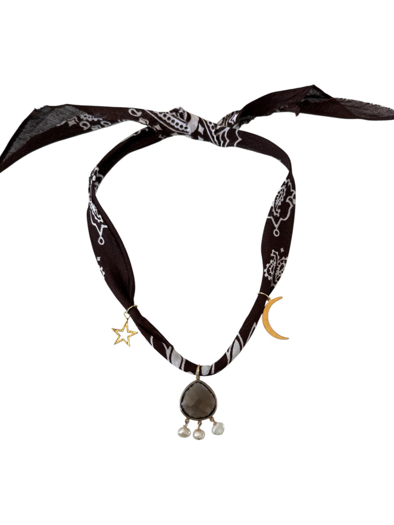 Smokey Quartz Pearl Bandana
