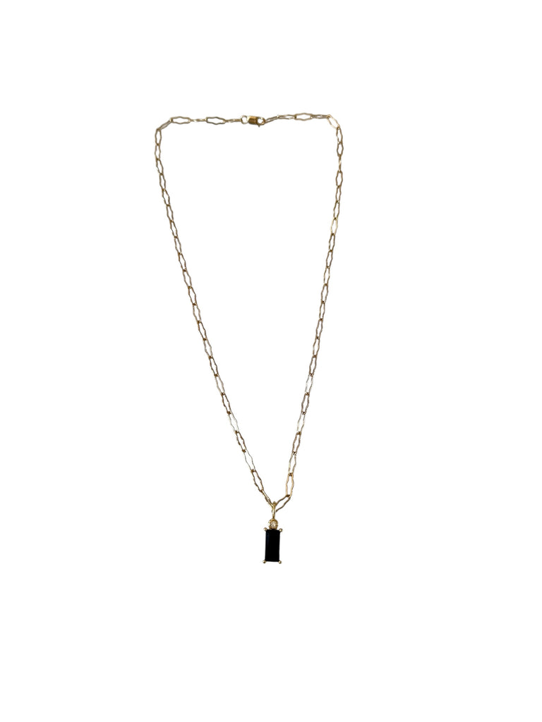 Black Onyx Square Necklace