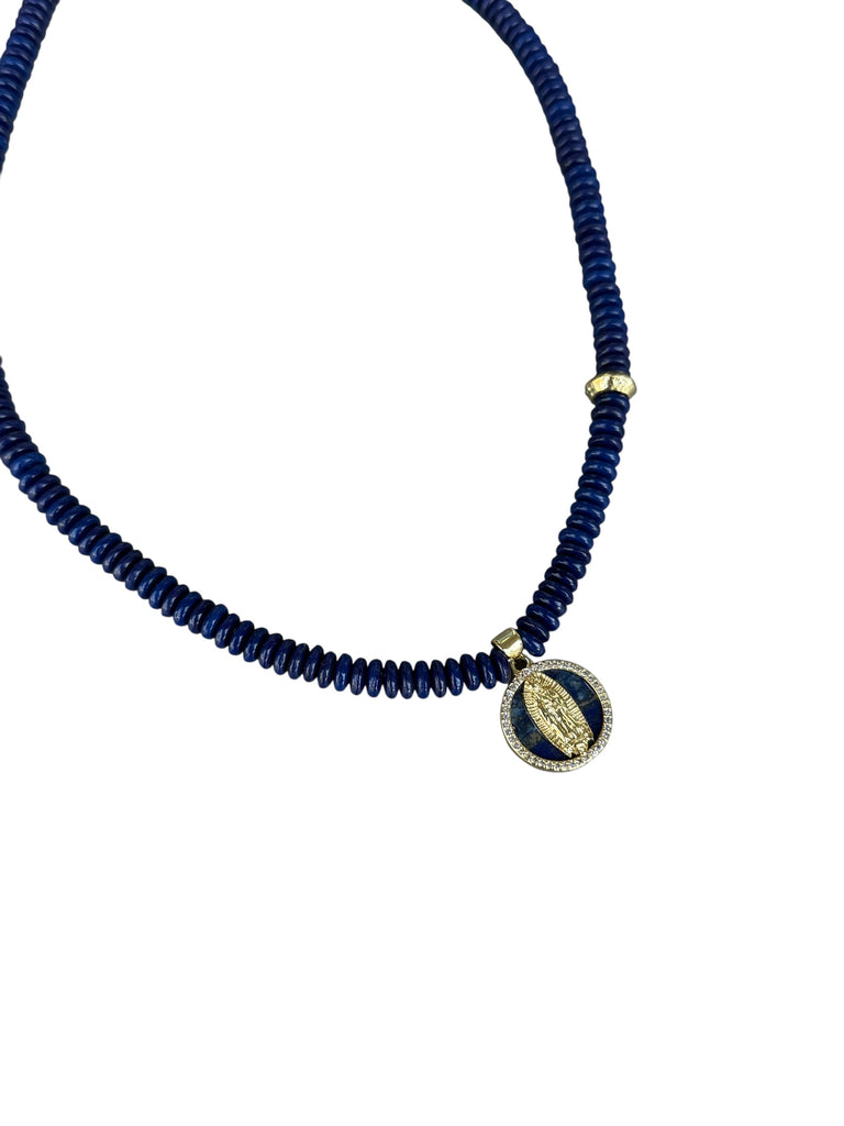 Lapis Mary Necklace