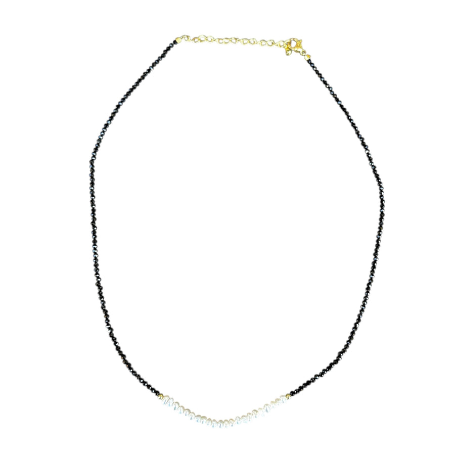 Dominic Black Onyx Pearl Beaded Necklace
