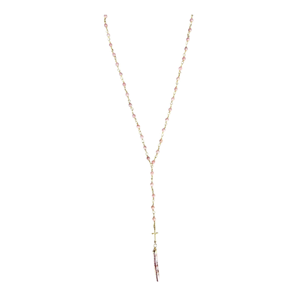 St. Thérèse Pink Opal Lariat Necklace