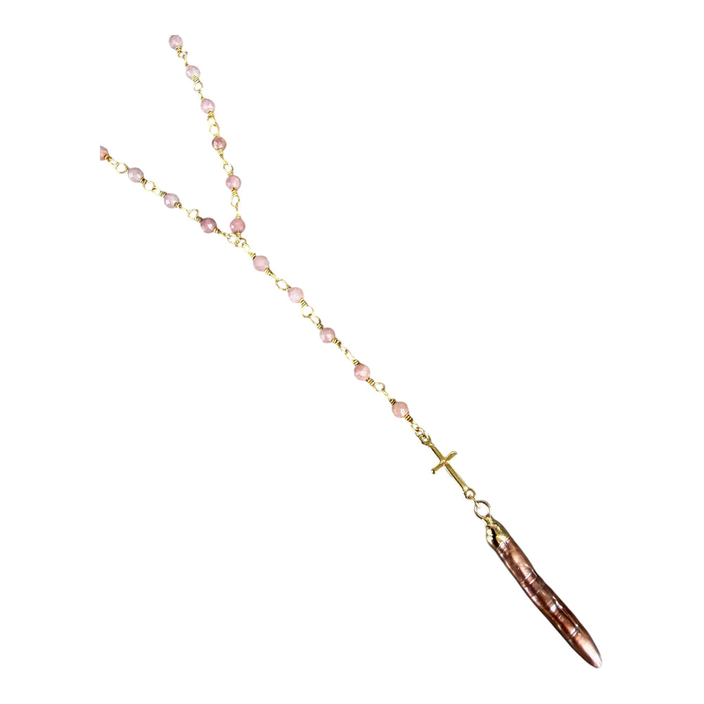 St. Thérèse Pink Opal Lariat Necklace