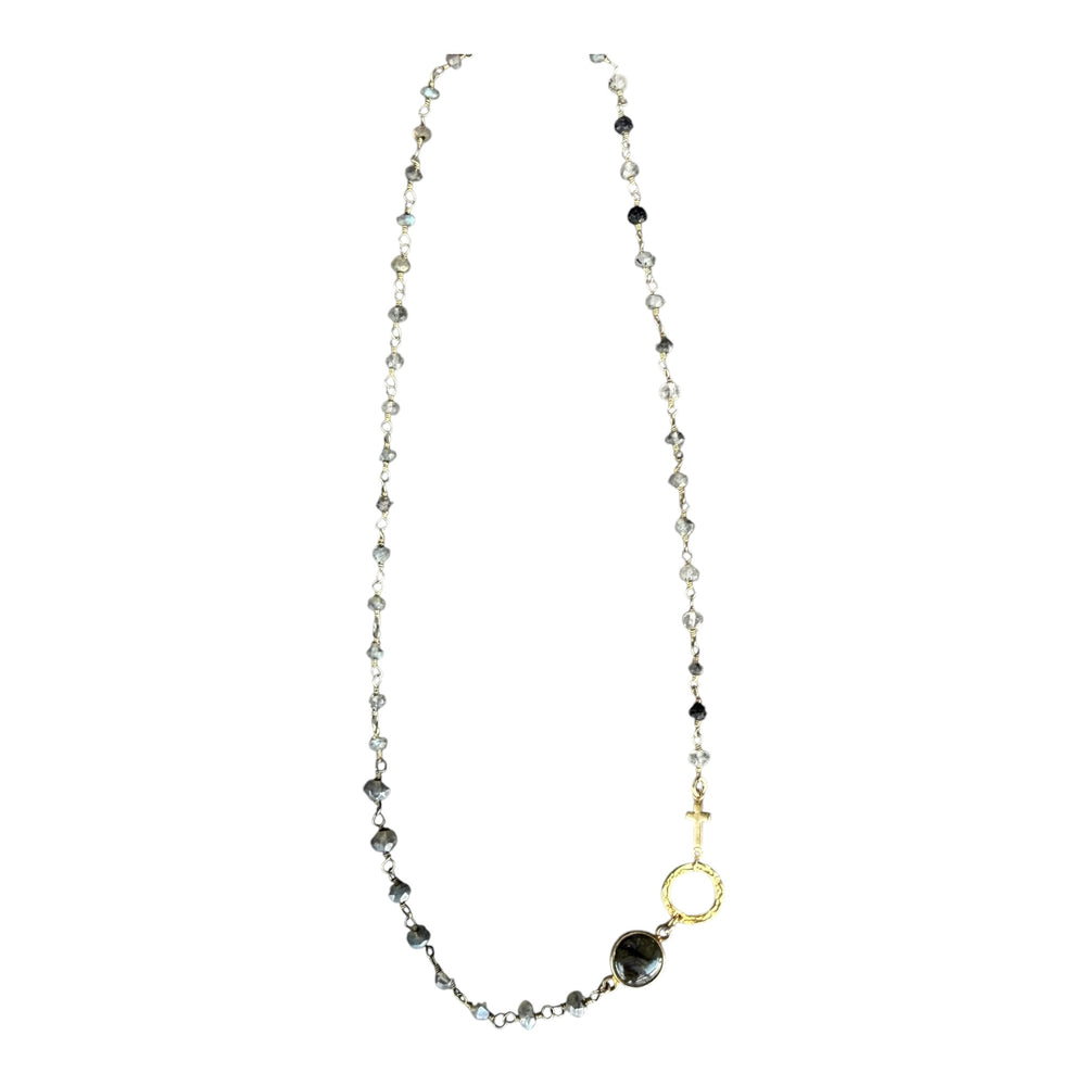 Rita Labradite and Gold Wire-Wrapped Necklace