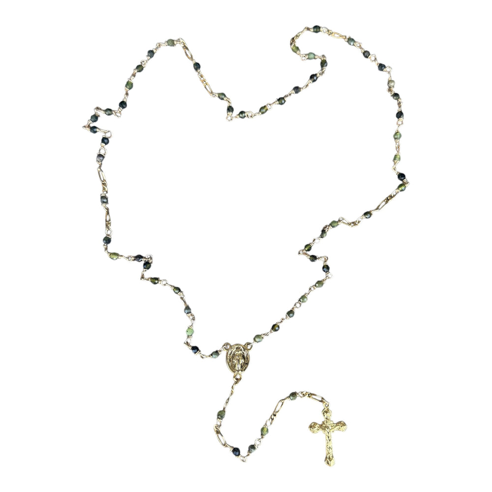 St. Denis Peridot and Gold Rosary