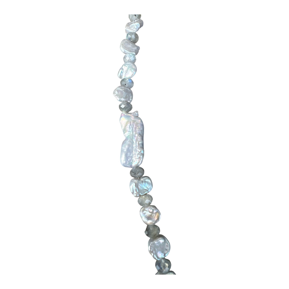 Milan Gray and White Pearl Rosary