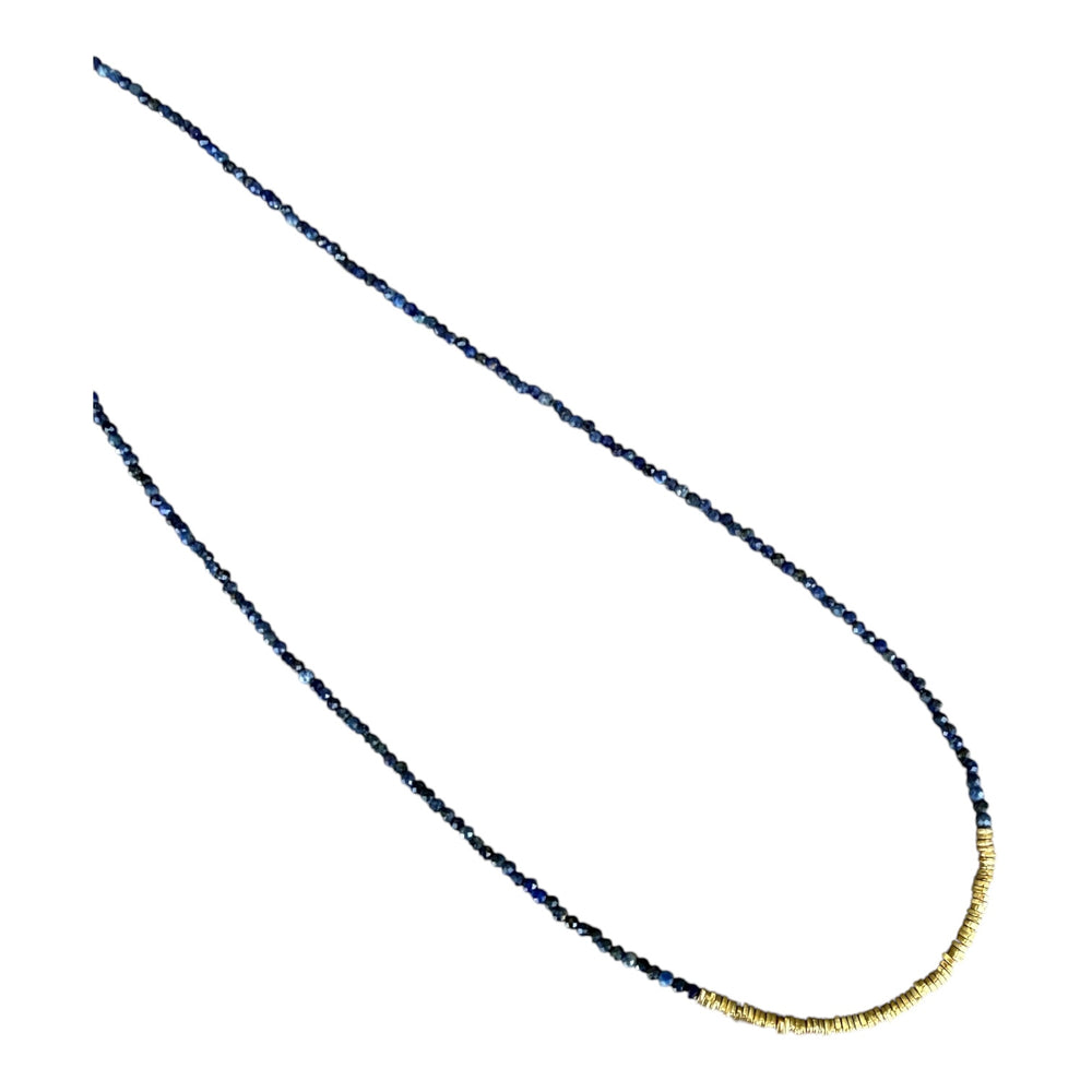 Therese Small Lapis and Gold Beaded Necklace