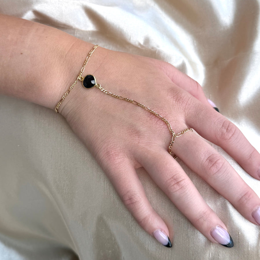 Alexander Black Onyx Hand Chain