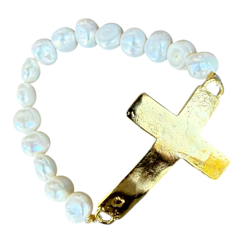 Colette Pearl and Gold or Sterling Pearl Bracelet