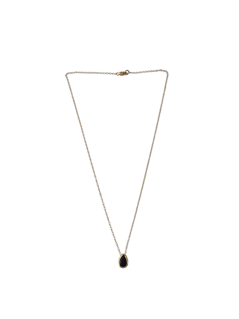 Black Onyx Teardrop Necklace