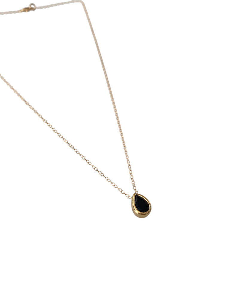 Black Onyx Teardrop Necklace