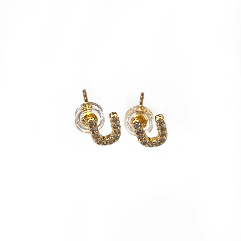 Gold Initial Studs