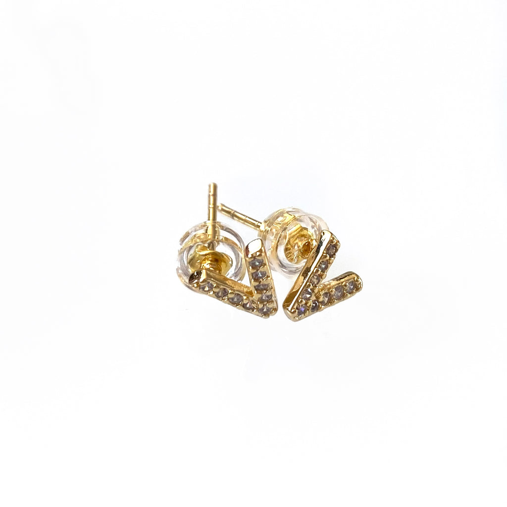 Gold Initial Studs