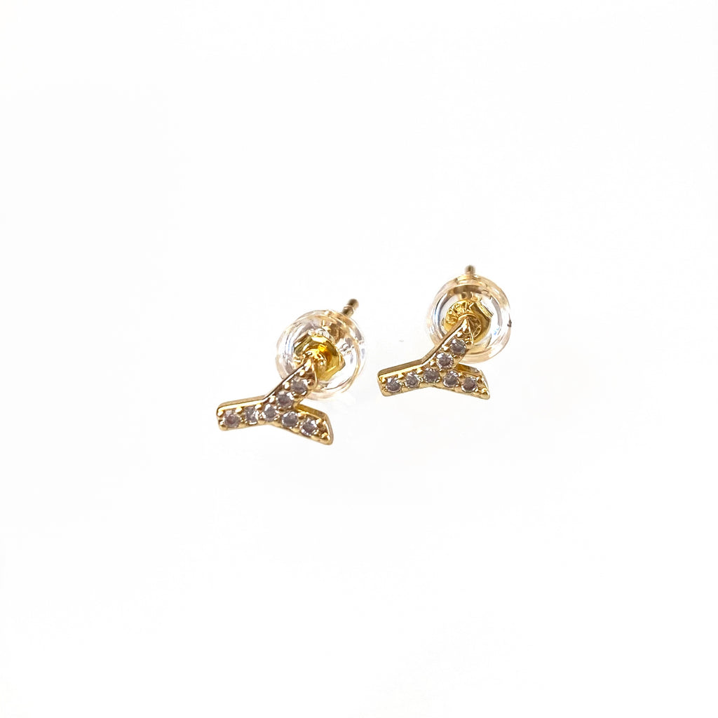 Gold Initial Studs