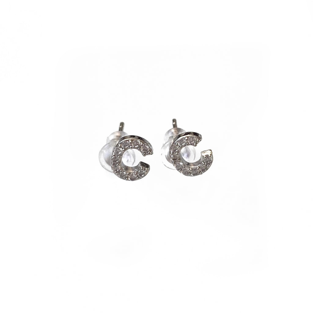 Silver Initial Studs