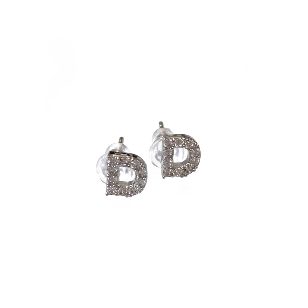 Silver Initial Studs