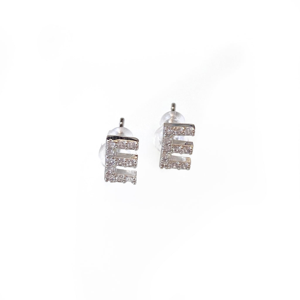 Silver Initial Studs